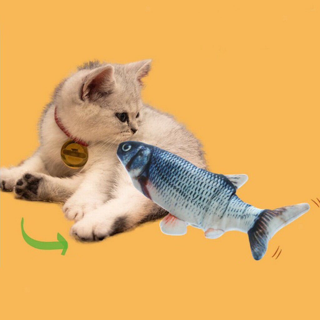 2Pcs Cat â€‹Artificial Moving Fish Toys Funny Realistic Cat Chew Kicker Toys