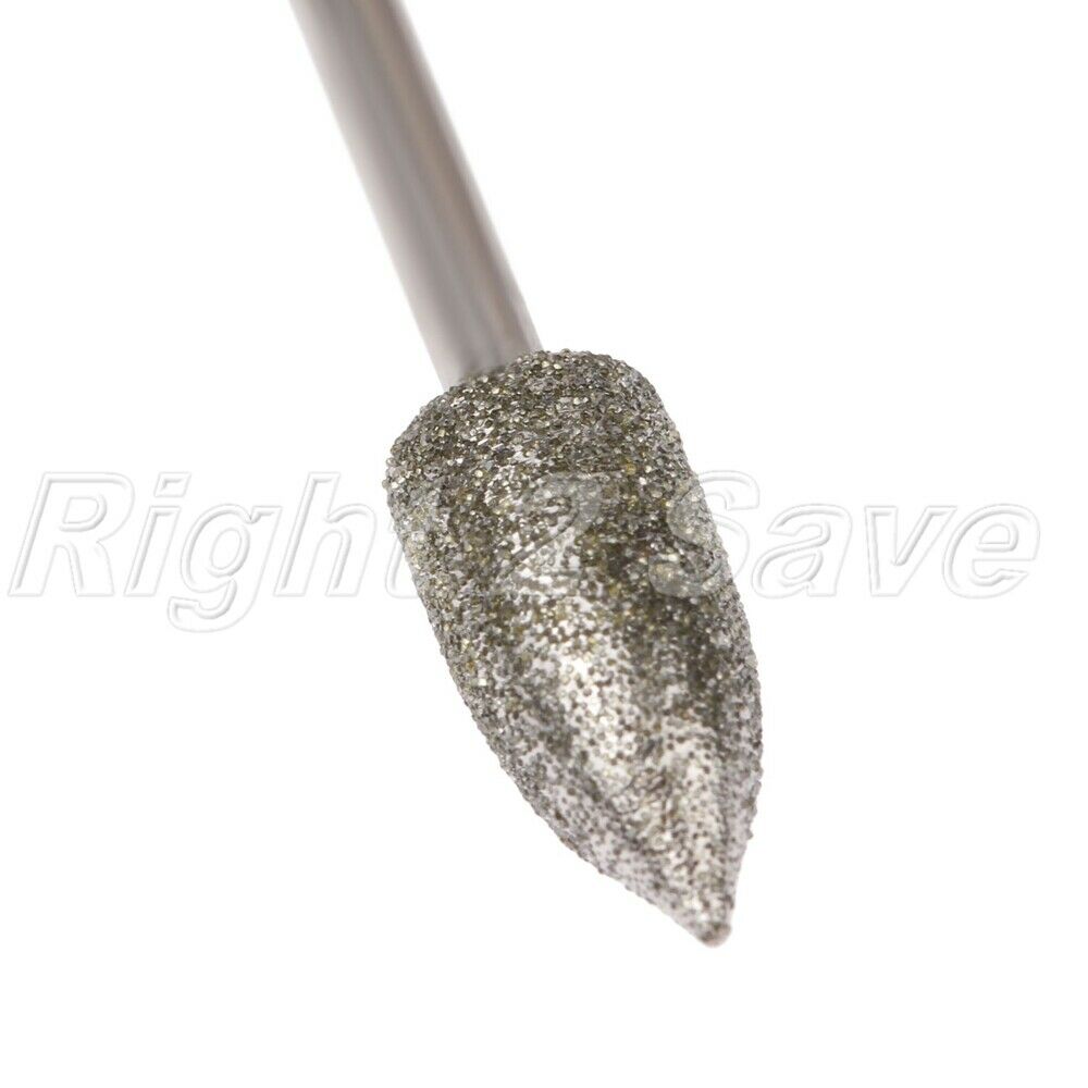 2.35mm Shank Diamond Coated Polishing Burr Head Needle Grinding Jade Stone Metal