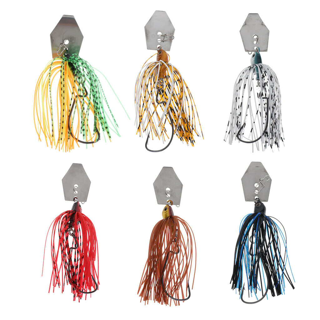 6pcs Fishing Skirt Lures Cheat Swimbaits Spinner Trolling Swim Baits Lure