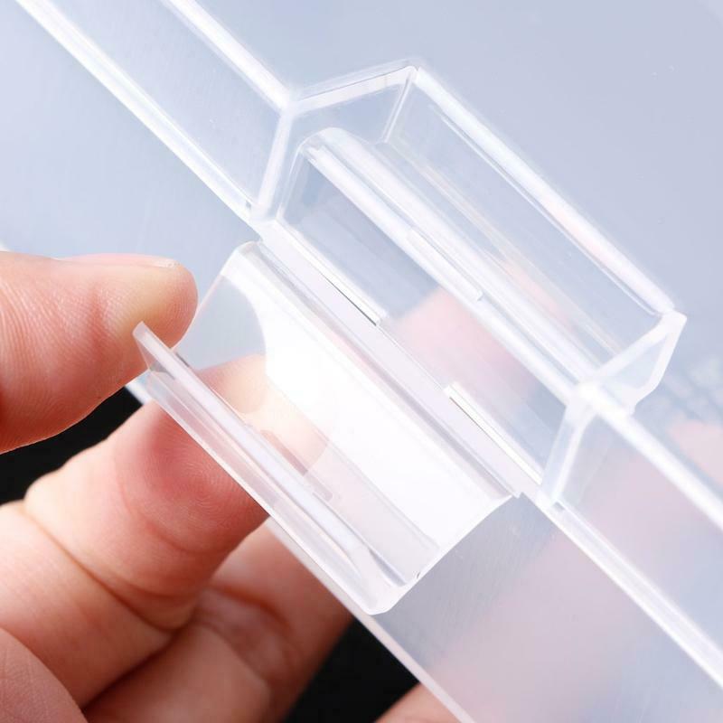Rectangular Plastic Clear Storage Box Jewelry Parts Container Case Organizer