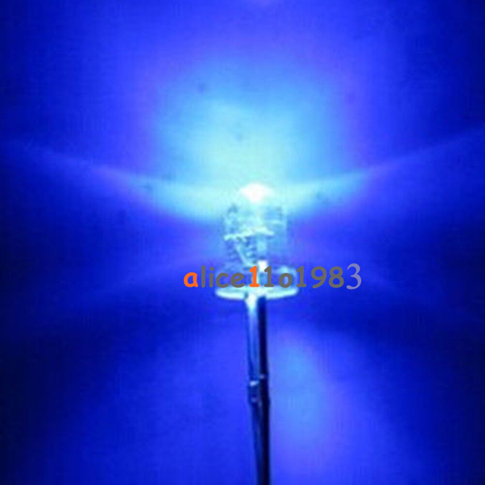 100PCS 3mm Blue 5000MCD Round  Water Clear LED Light