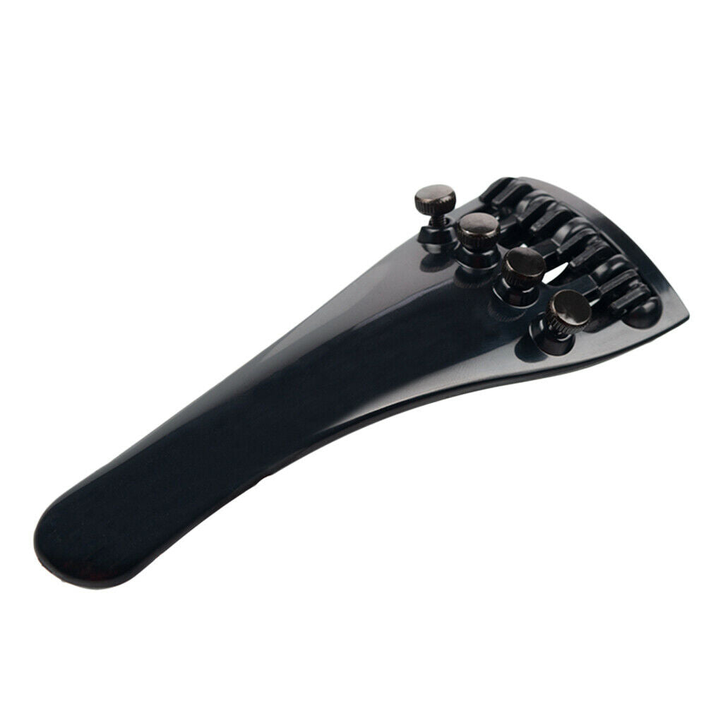 Violin Fiddle Adjustable Tailpiece W/ 4 Tuners for 4/4 Violin Replacement