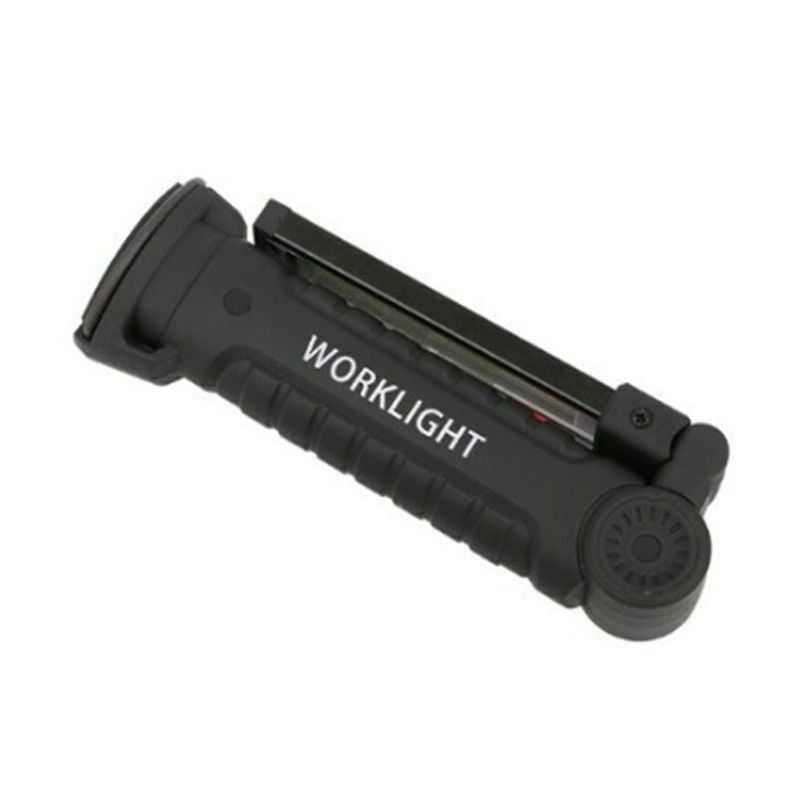 Foldable USB Rechargeable LED COB Work Light Hook Lamp Flashlight Torch 5Mode