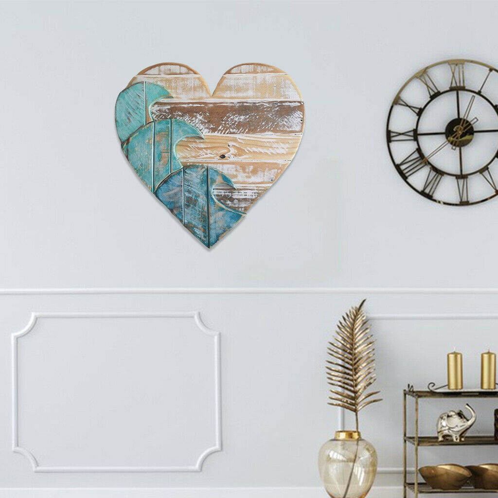 1pc Wood Heart Shape Wall Hanging Pendant Office Decor for Friends Families