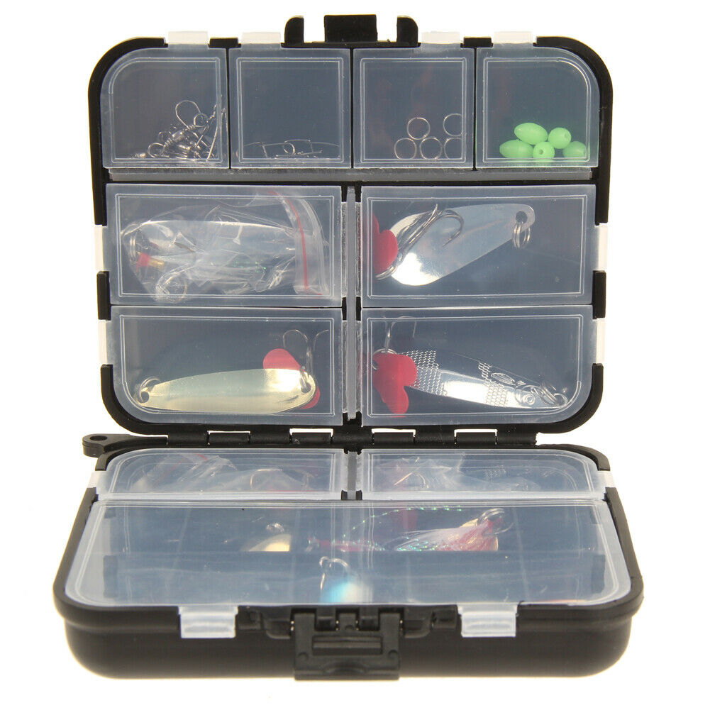 37pcs/Case Metal Spoon Fishing Lure  Hook Kit Spinning with Box Tackle