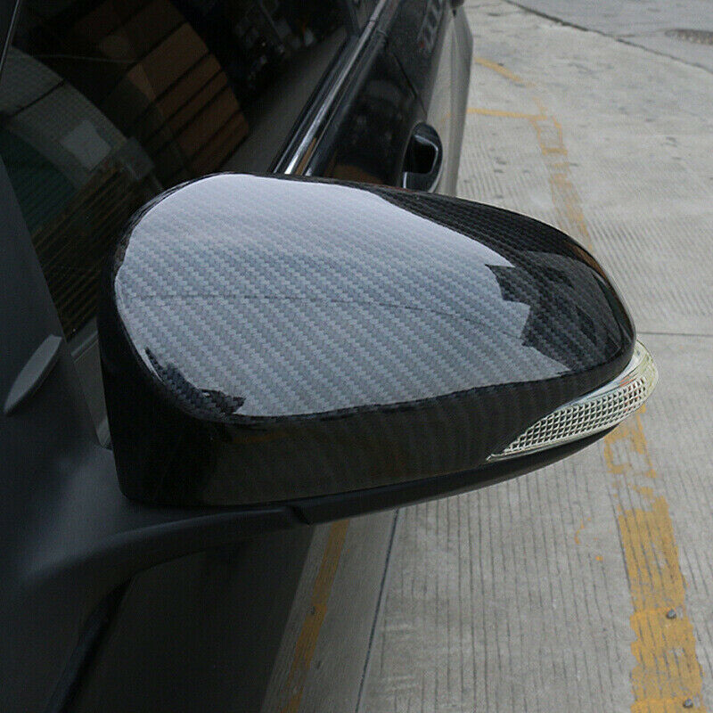 2PC Car Rear View Mirror Shell Cover Carbon Fiber Style Decor Fit For C-HR 16-18