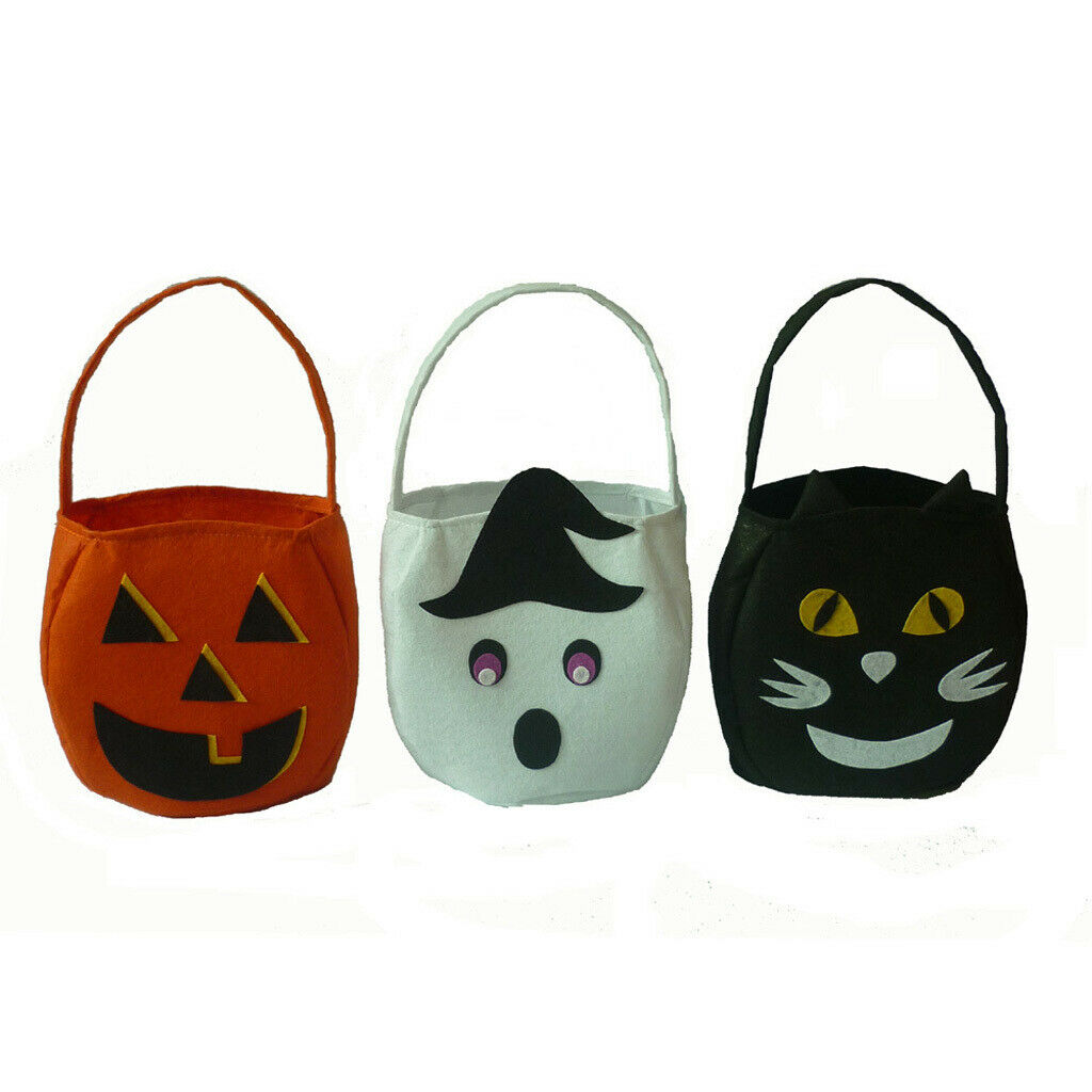 Halloween Bag Kid's Tirck or Treat Pumpkin Fabric Tote Bag Gifts Bucket Bag