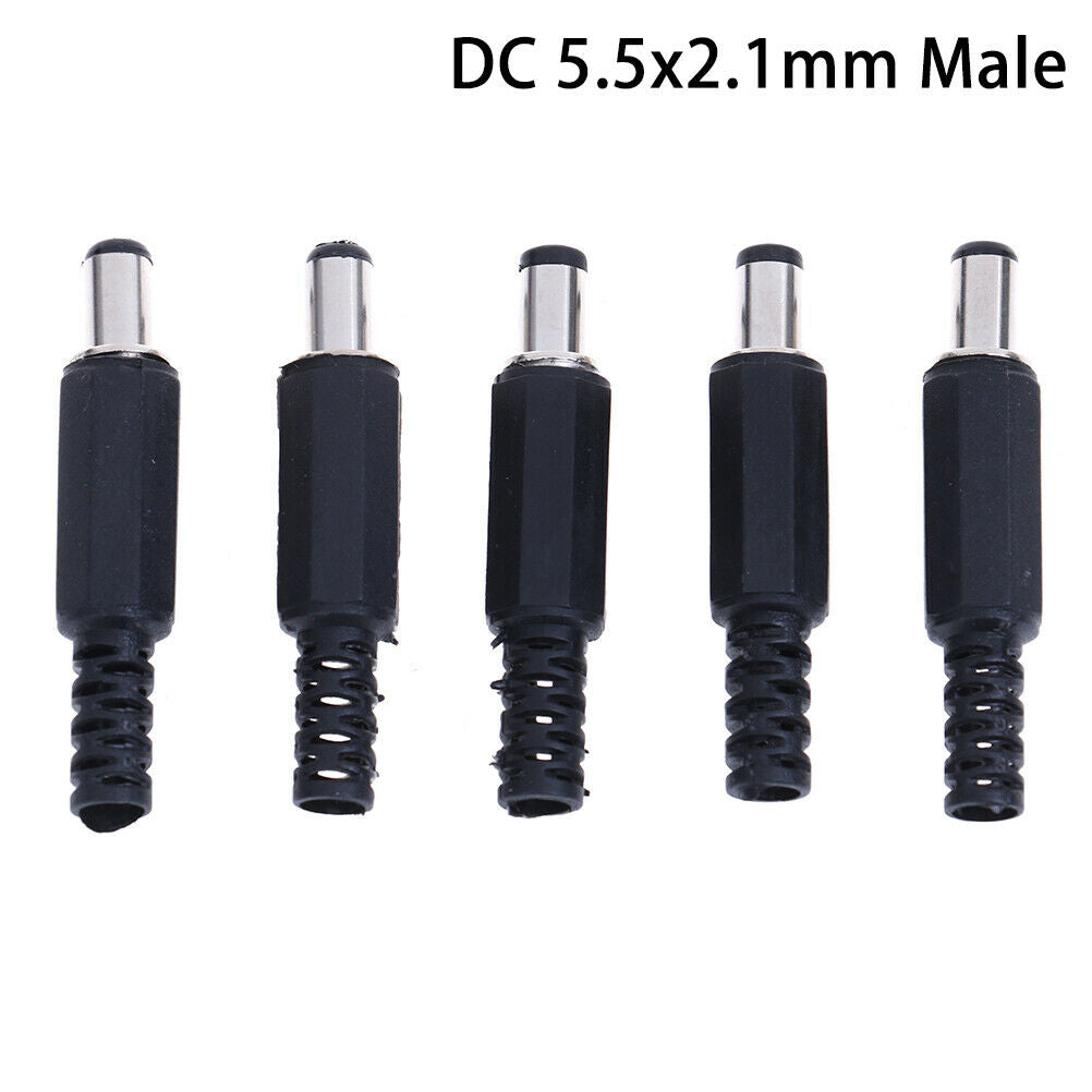 5Pcs 5.5x2.1mm male DC In-Line plug socket jack connector adapte.l8