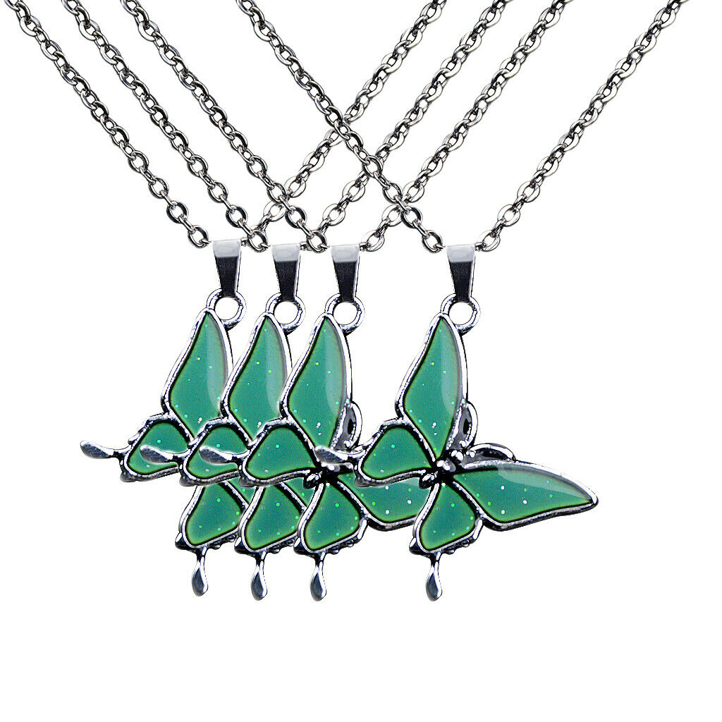 4pcs Fashionable Color-changing Mood Necklace Wife Lover Valentines's Gift