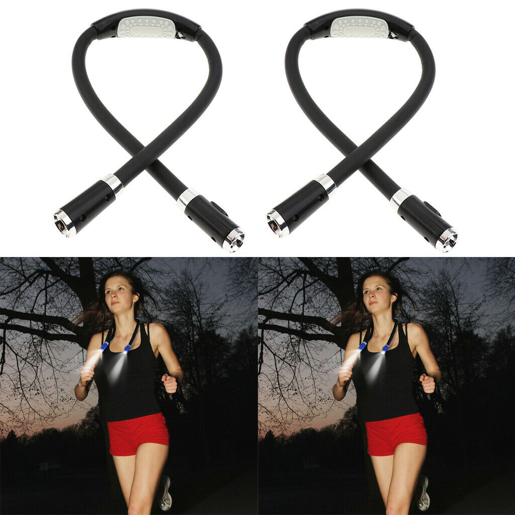 2 PCS Led Hands-Free Flexible Neck Light Reading Flashlight Book Light