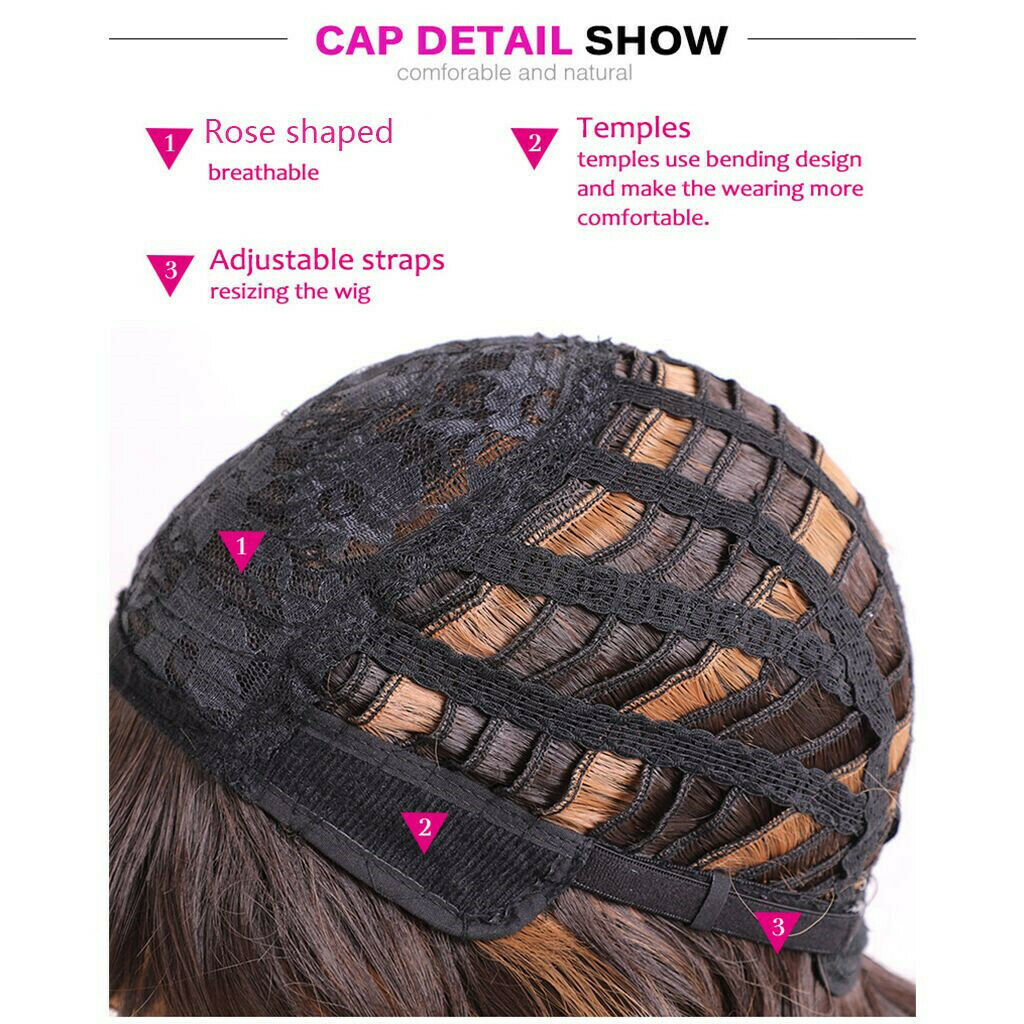 Real Natural Short Brown Wigs for Black Women,African American Women,Brazilian,