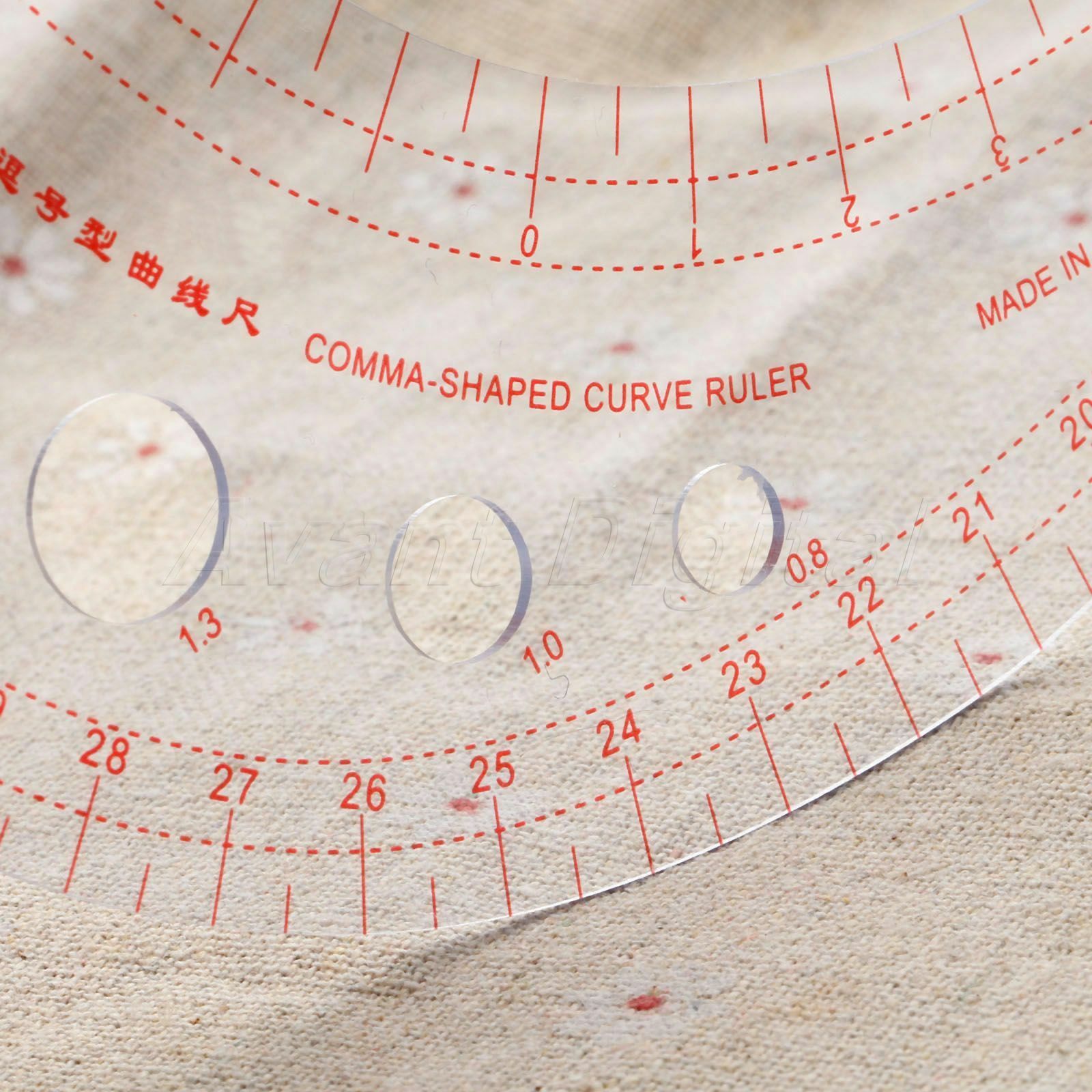 French Curve Comma Shaped Sewing Kit Plastic Curve Ruler Styling Design Ruler