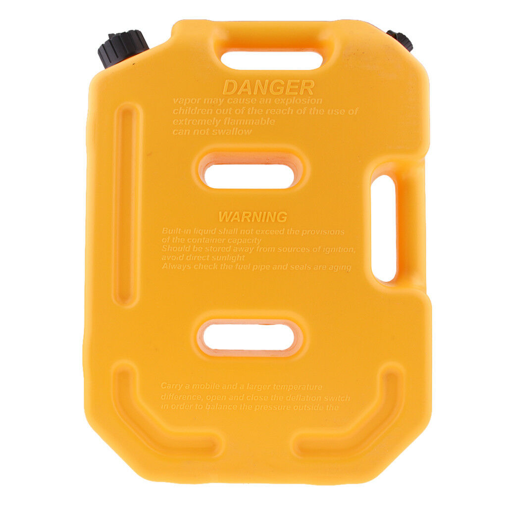 10L Yellow Portable Jerry Can Gas Plastic Fuel Tank Petrol ATV UTV Motorbike