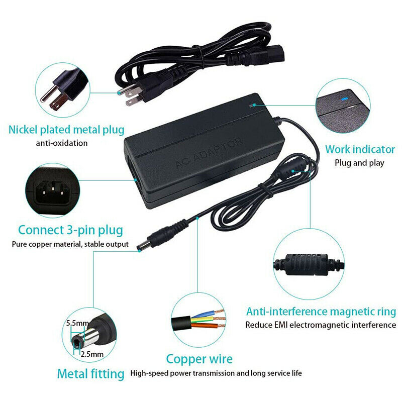 US Plug Universal DC5525 AC 100V-240V to DC 24V 3A Power Switch Adapter 72W SwA2