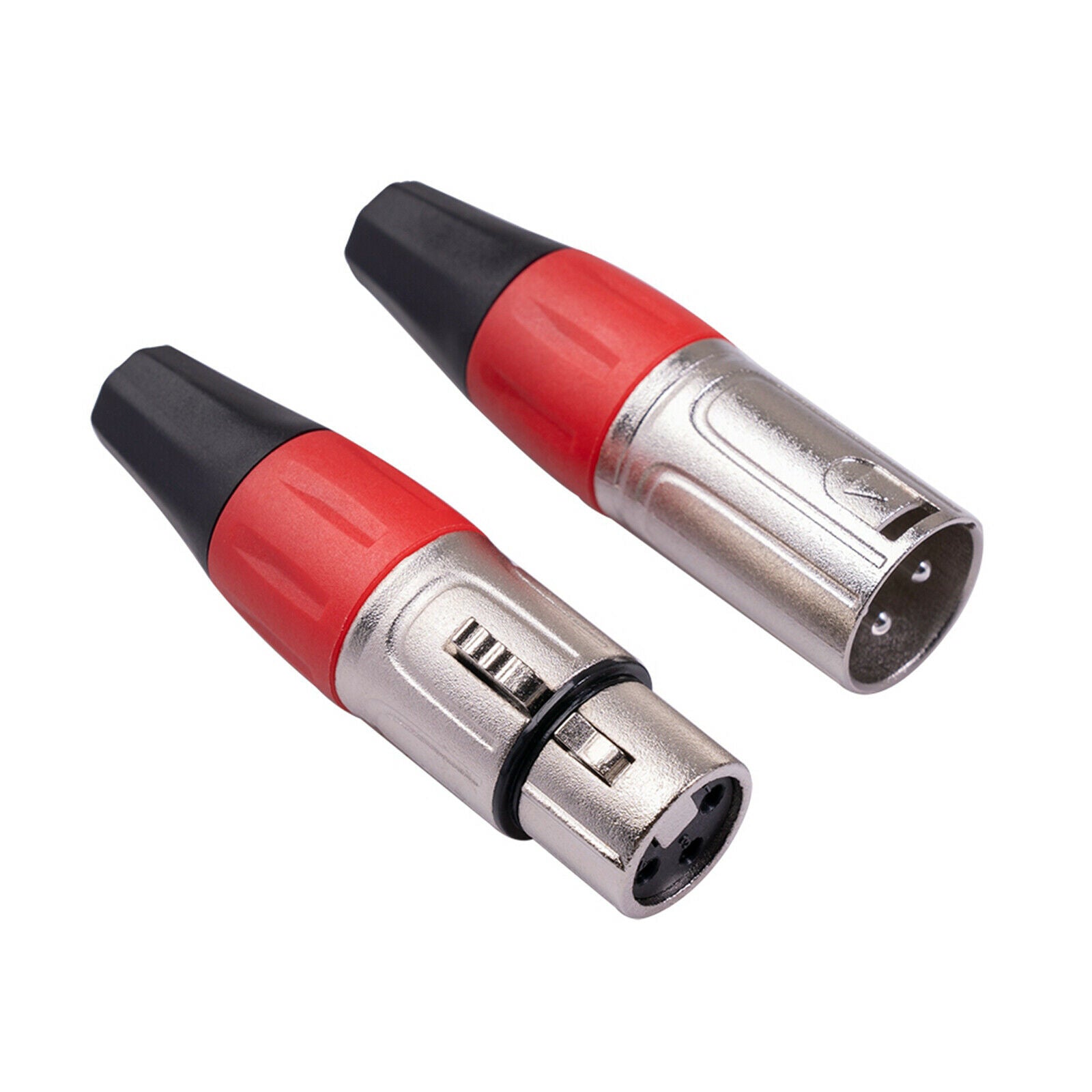 3 Pin XLR Plug Connector Male and Female Mic Cable Adapter DIY Parts Red