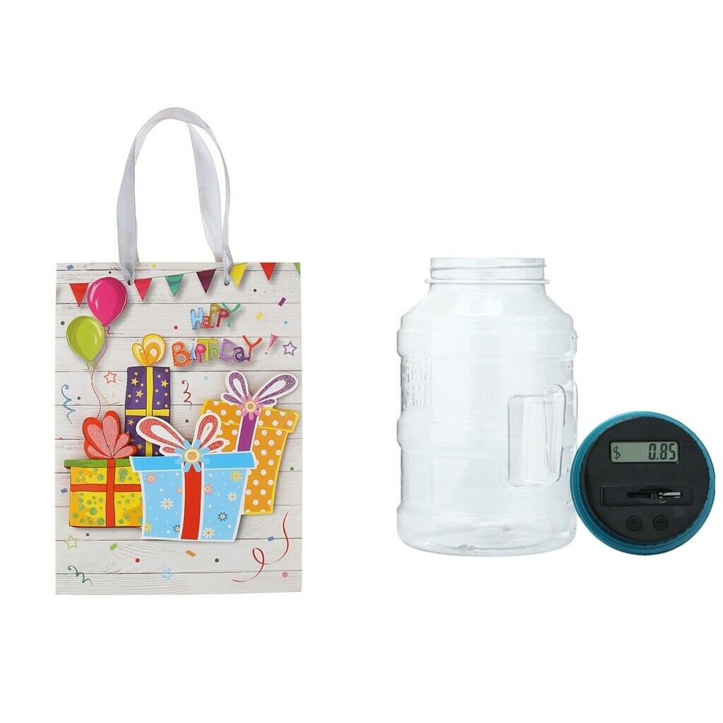 Electronic Digital Coin Money LCD Counter Saving with Gift Bag Children's