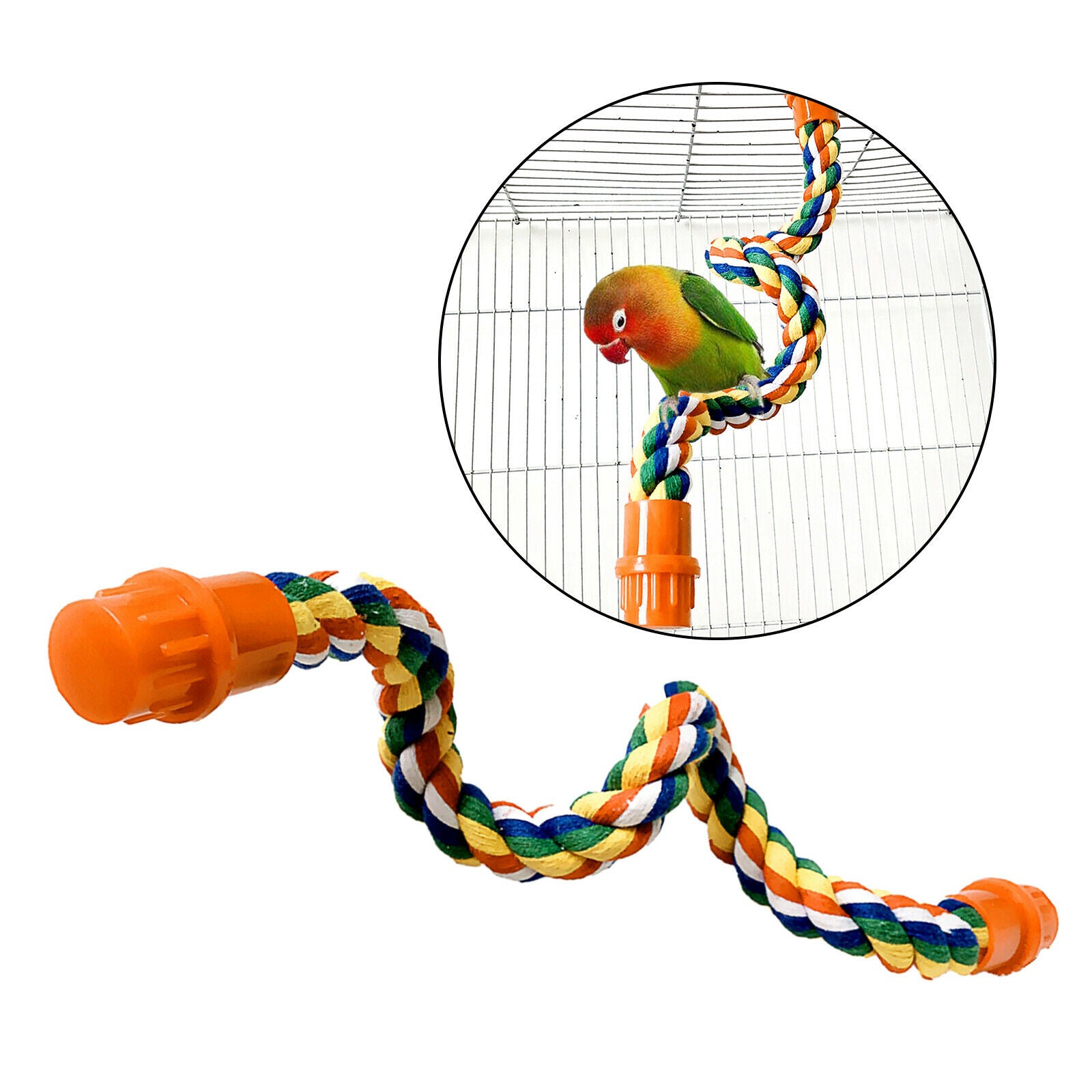 Bird Rope Perch Braided for Parrot Budgie Parakeet Conure Macaw