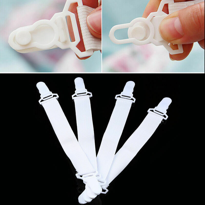 4 Pcs Bed Sheet Grippers Fasteners Mattress Clips Elastic Suspenders Grippers