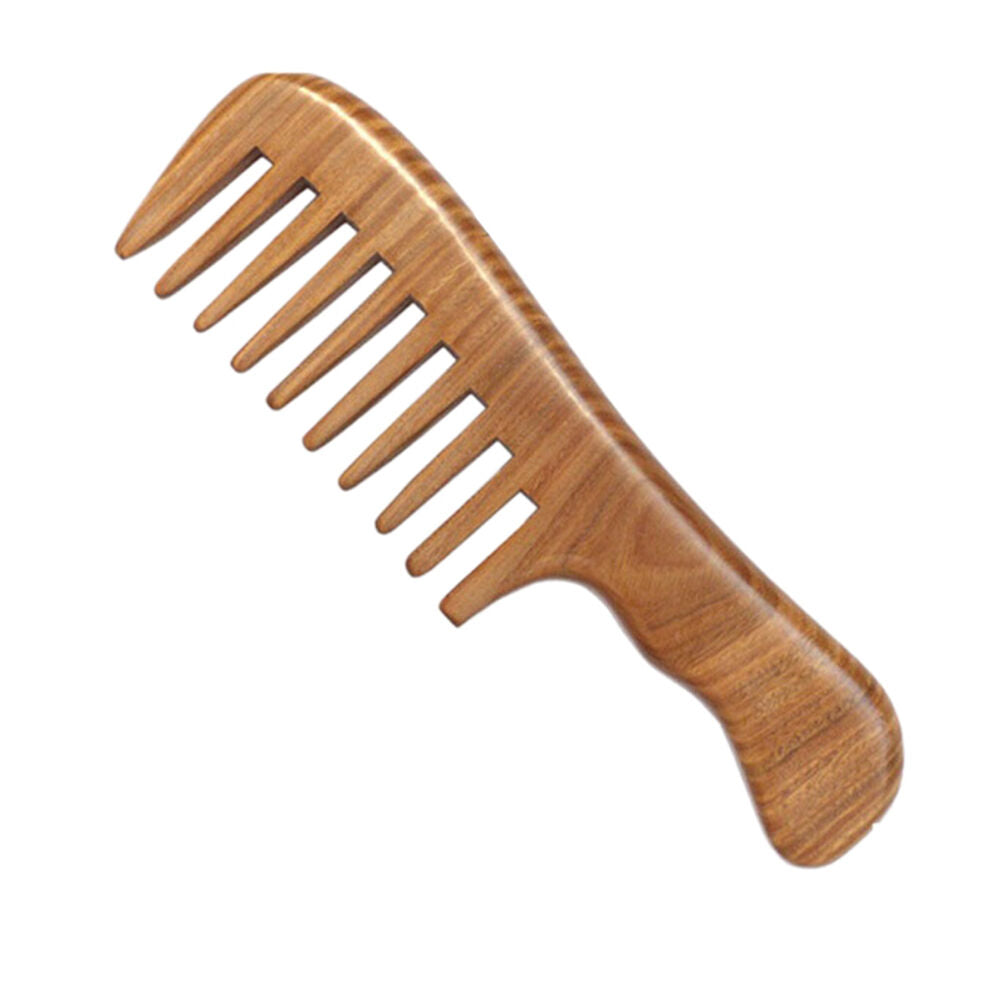 Wooden Natural Sandalwood Handmade Wide Tooth Comb Massage Comb Hair Care SEBD