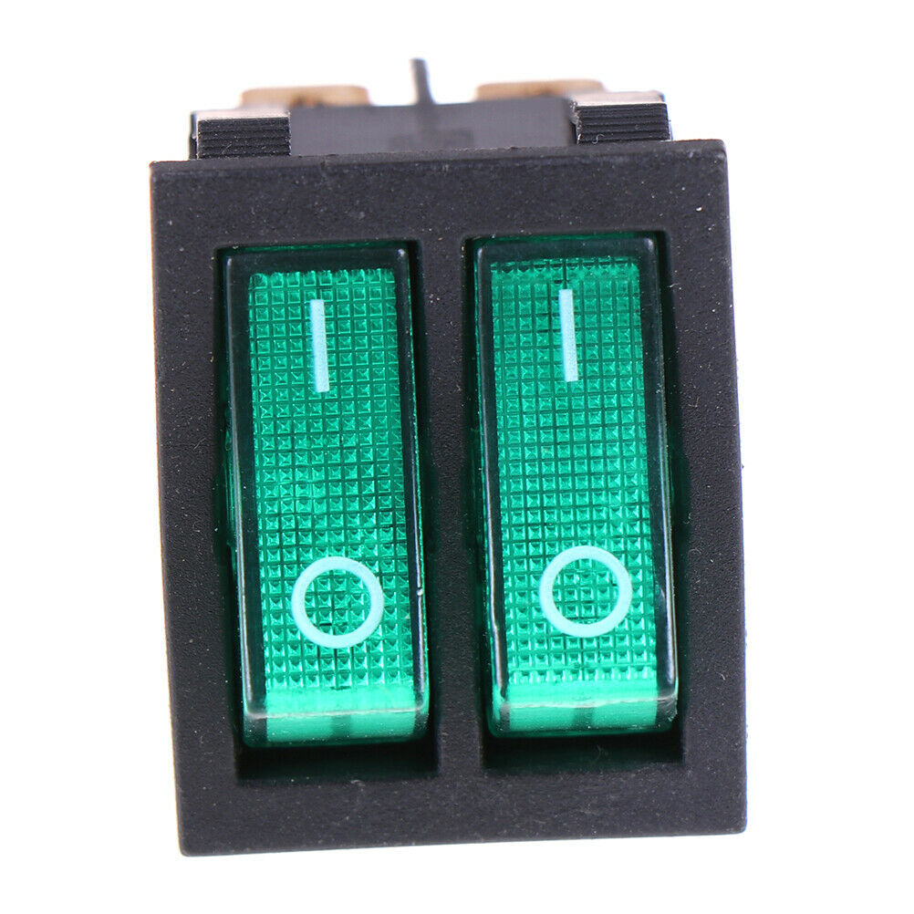 Double boat rocker switch 6 Pin On-Off with green light 20A 125VAC KCD6  .l8
