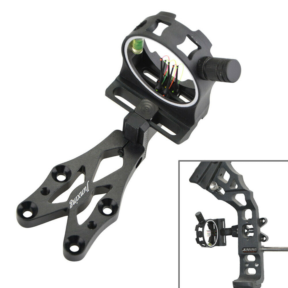 Archery Compound Bow Sight 5 Pin 0.019" Optical Fiber Micro Adjustable Hunting