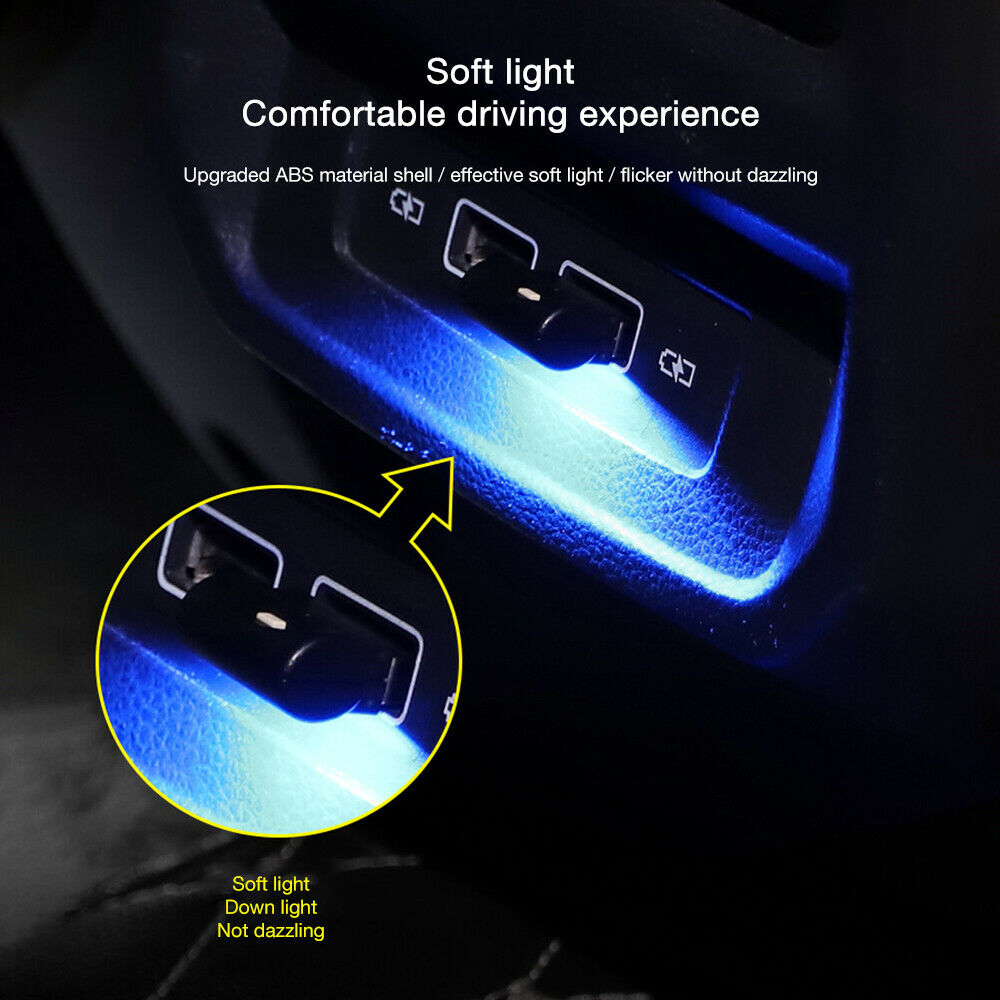USB LED Light Auto Car Interior Neon Atmosphere Ambient Lamp Bulb Accessories US