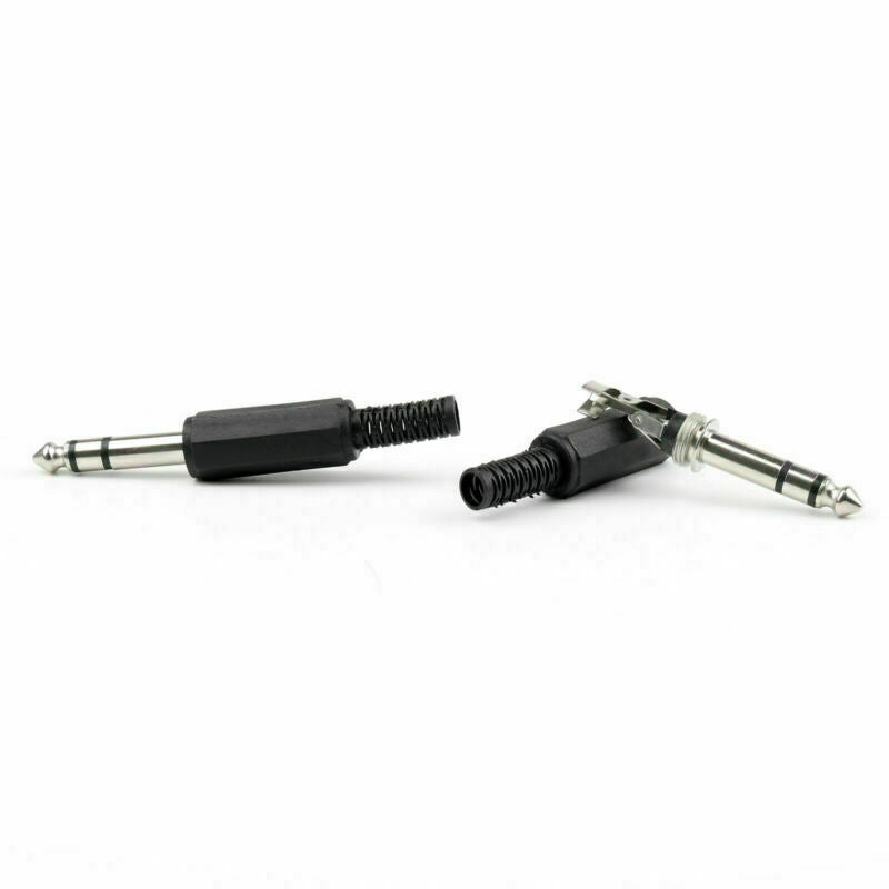 100 Pcs 6.35mm 1/4" Male Stereo Audio Trs Jack Plug Connector Soldering TC