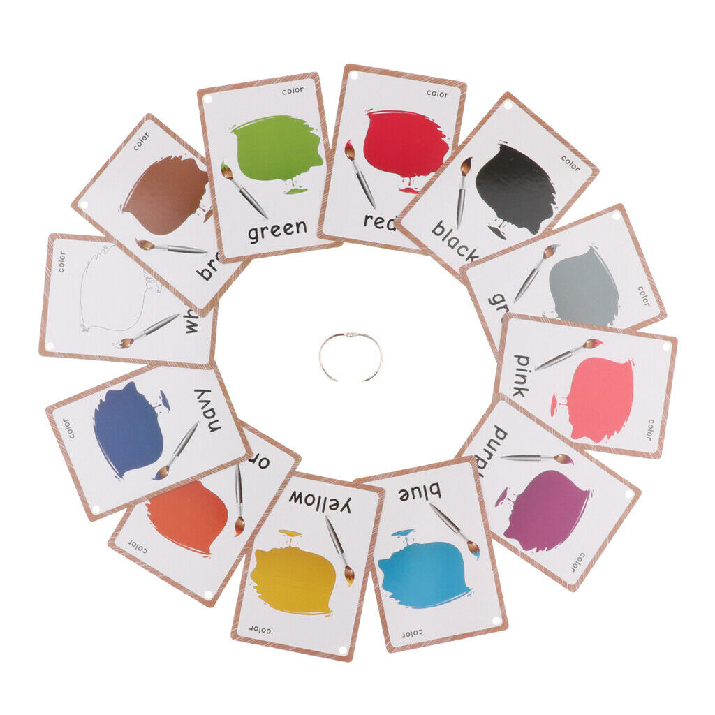 12Pcs Flash Cards Card Kids Flashcards Learning Educational Intellectual