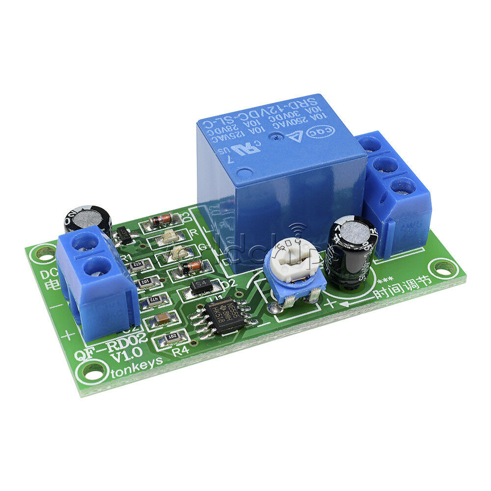 0-60 Second Delay Time Switch 1 Minute Adjustable DC12v NE555 Timer Relay Module