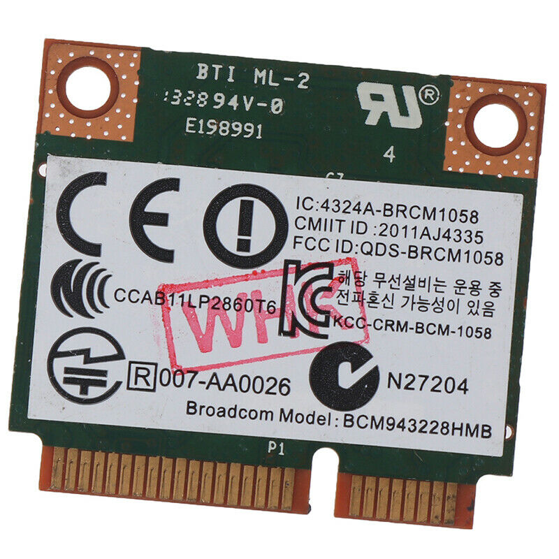 2.4/5Ghz 300Mbps Wifi Wireless Card Bluetooth 4.0 For Notebook BCM943228HDD