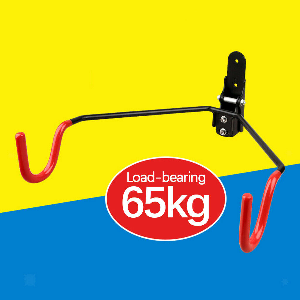 Bike Wall Mounted Rack Hanger Steel Storage Holder Collapsible With Screws