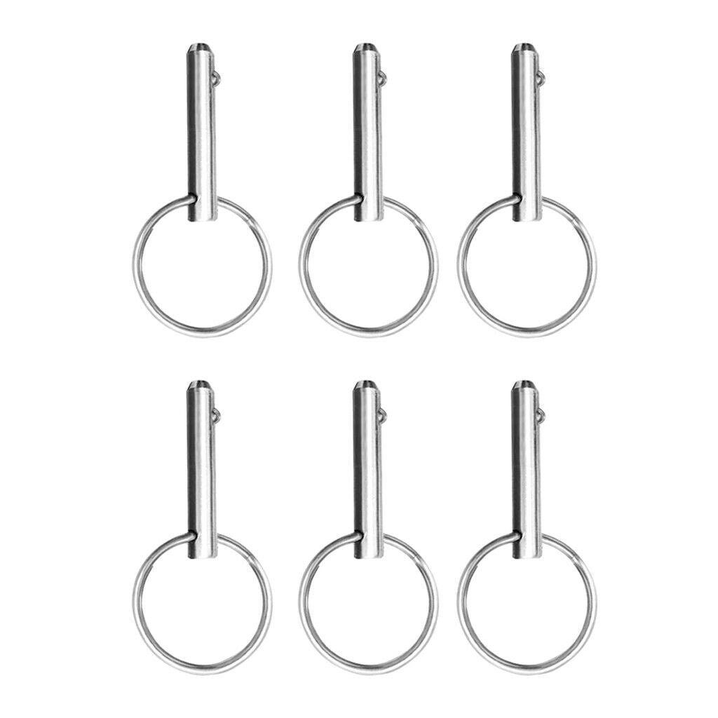 5/16" Stainless Steel Quick Release Pins Kayak, Boat, Bimini Top Set of 6