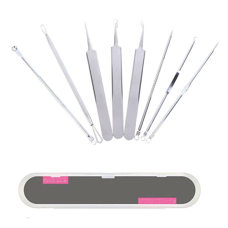 8Pcs Acne Pin Pimple Extractor Pin Stainless Steel Blackhead Remover Too.l8
