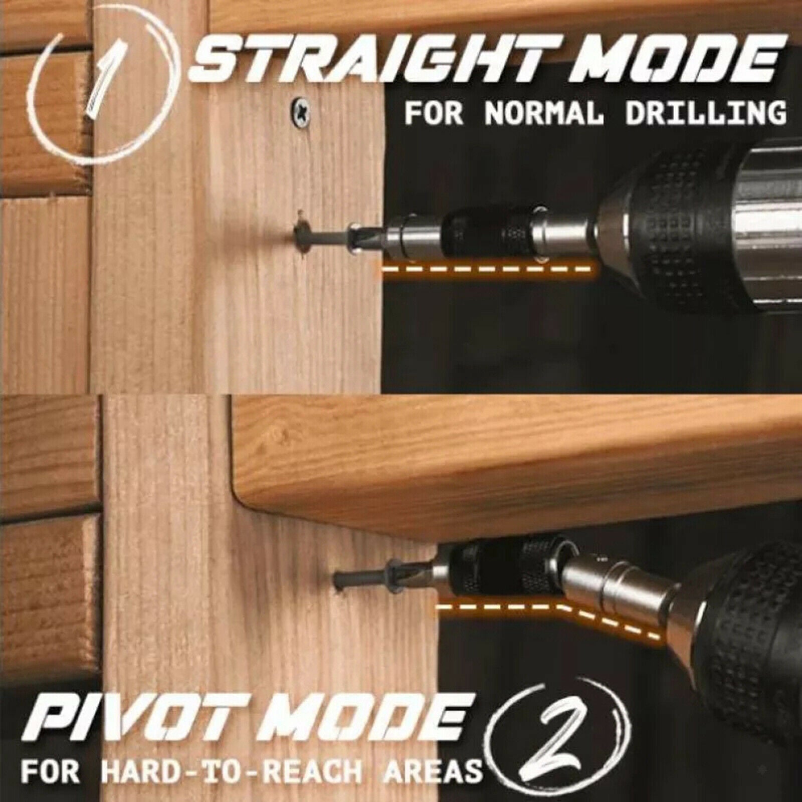 2x Magnetic Screw Drill Tip 20° Pivot Mode Holder Quick Release Extension