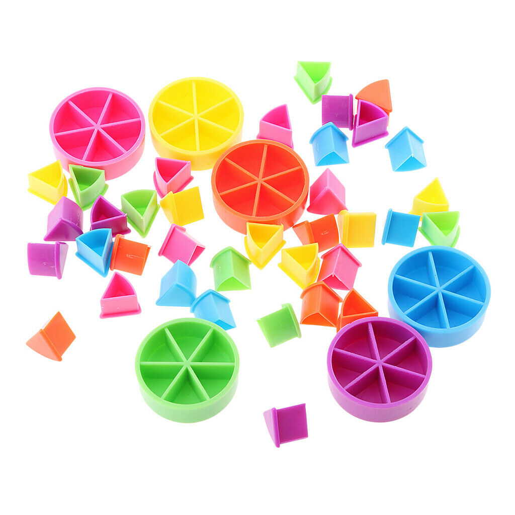 42Pcs Board Games Pieces Pie Pizza Learning Math Fractions Tools