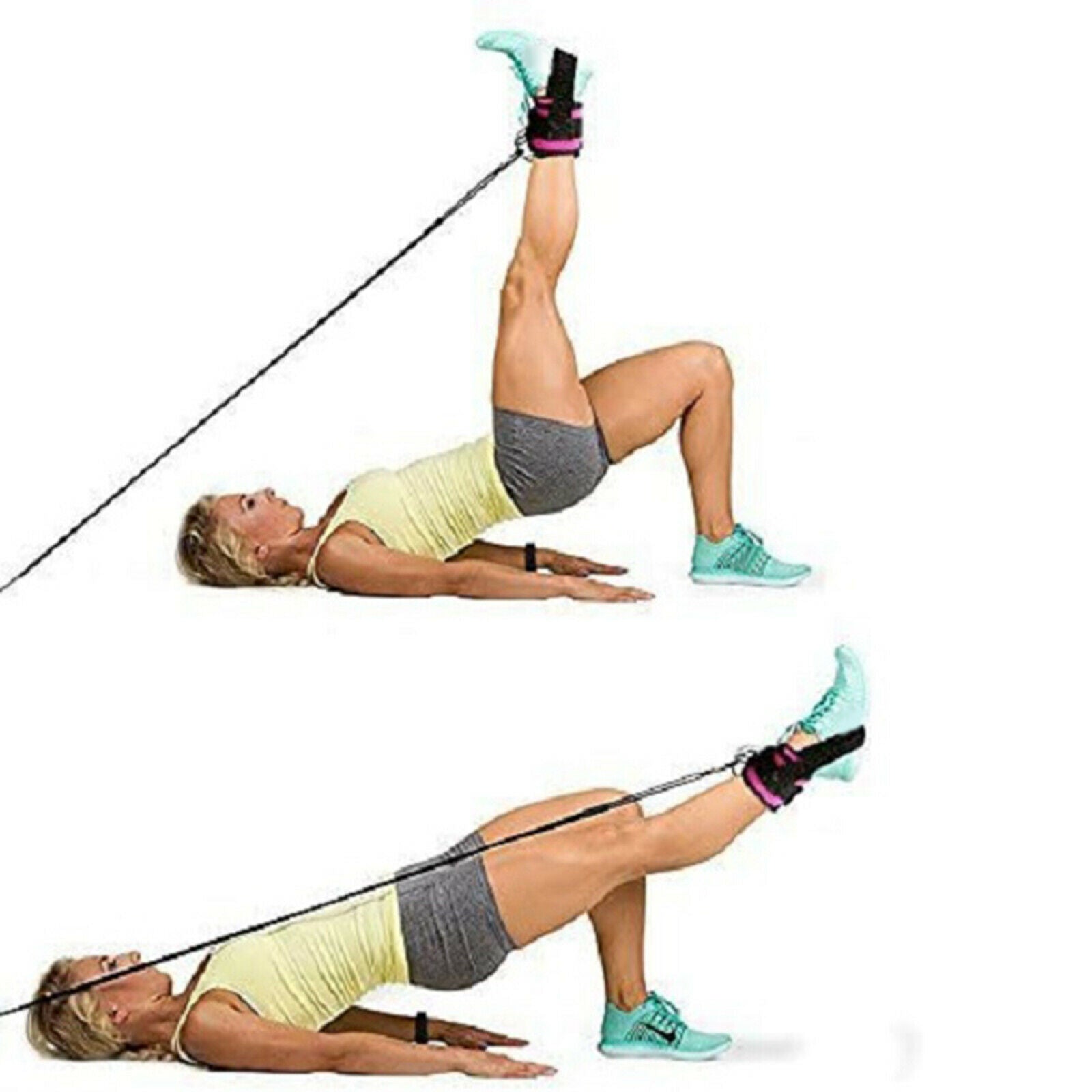 Fitness Ankle Strap Padded Ankle Cuff for Pulley Machines Weightlifting