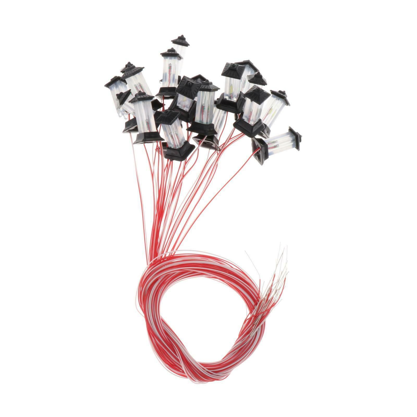 20pcs Lawn LED Light Micro Landscape Railroad Lamppost Accessories 1: 100 Gauge
