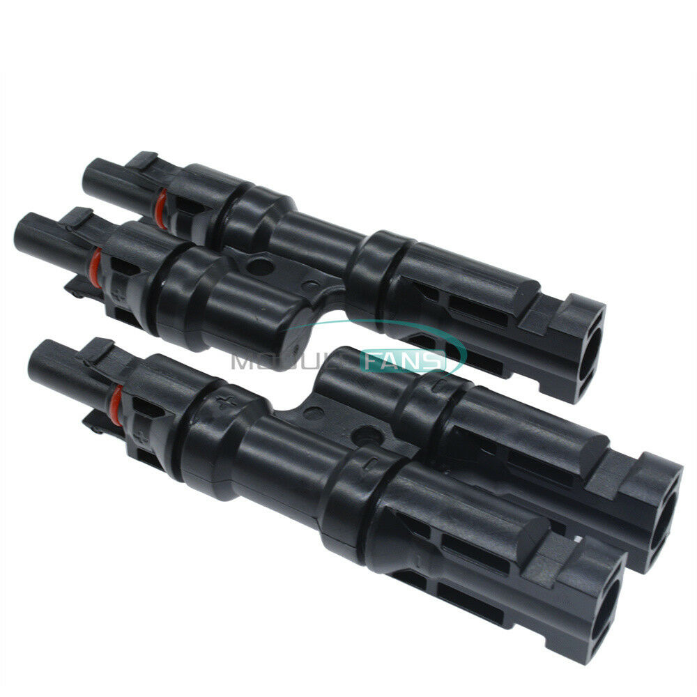 1 Pair Adapter Y Branch T Branch 30A Female Male Connectors for Solar Panel