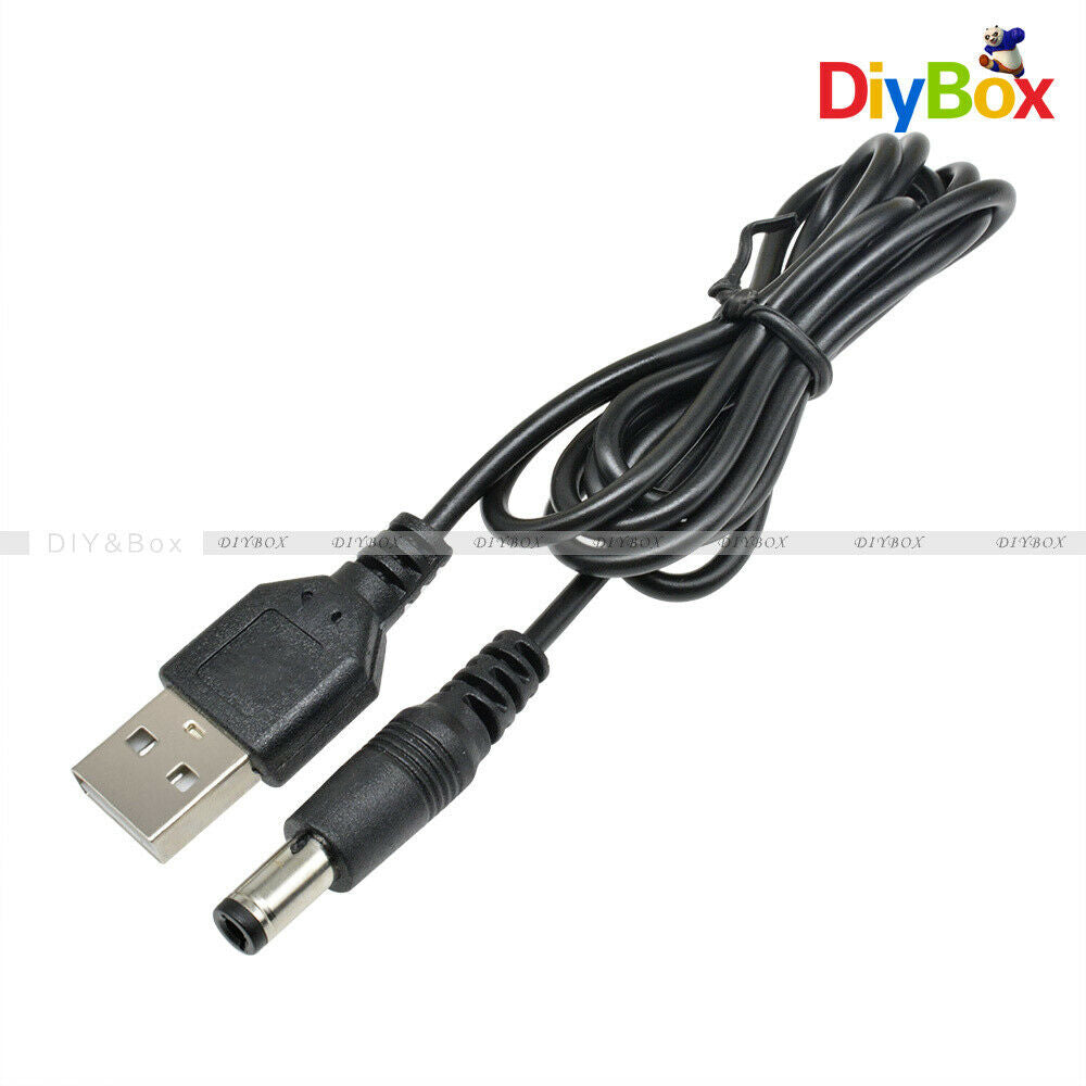 USB 2.0 Male A To DC 5.5mm x 2.1mm Plug DC Power Supply Cord Socket Cable D