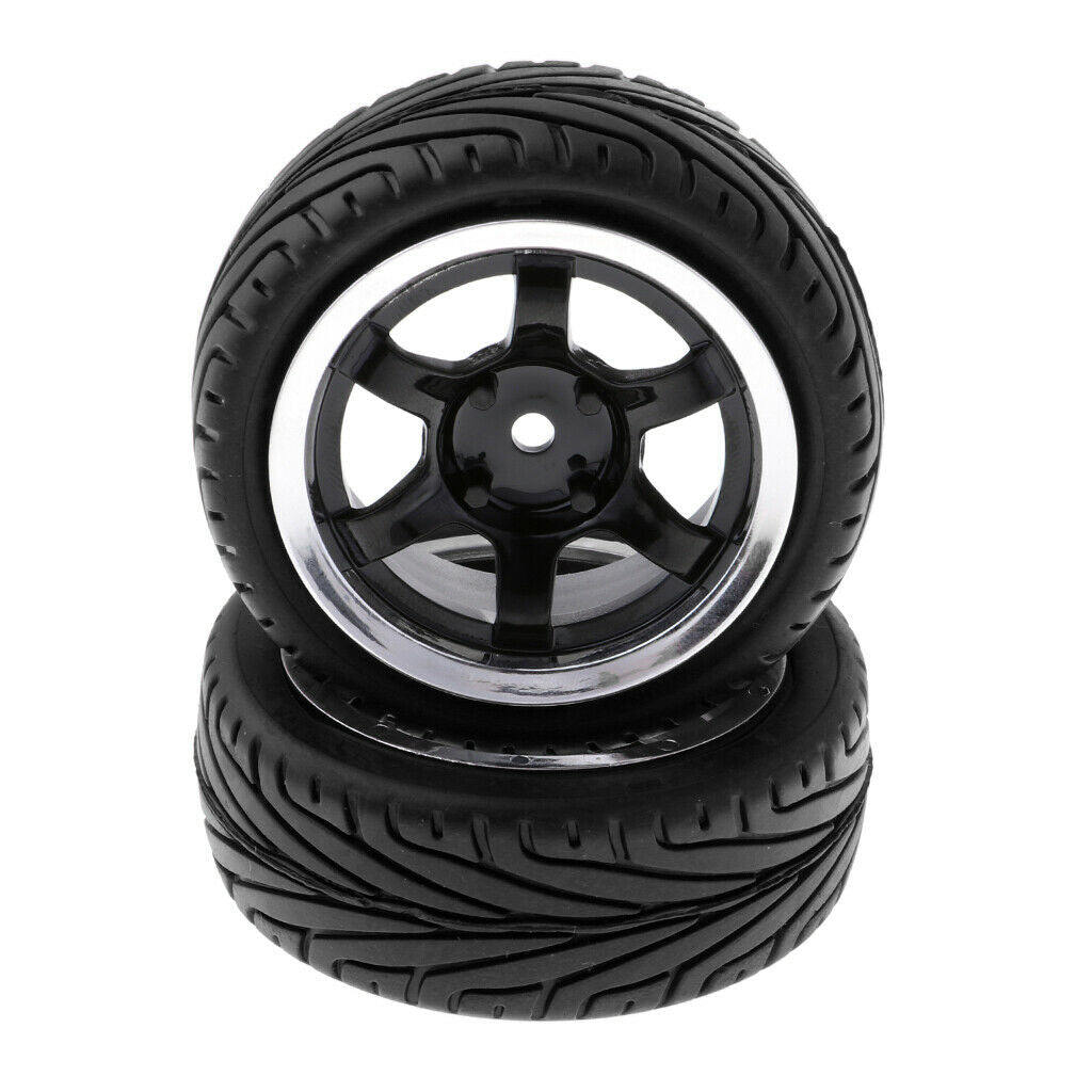 4 Pieces RC Vehicle Wheels Tire Rim Set 12mm Hexagon for 1/10 on Road Car Parts