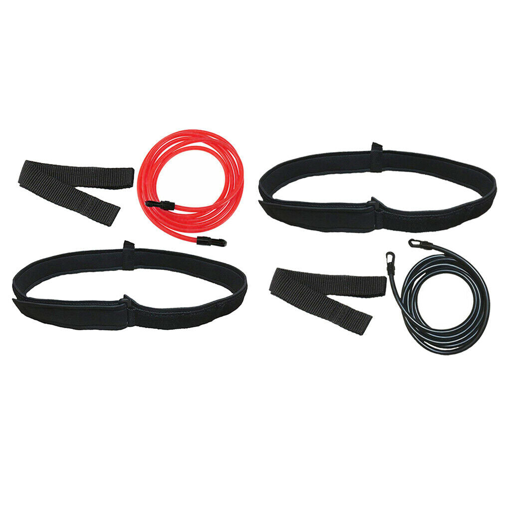 2Sets Swim Bungee Training Belt Set Tether Stationary Swimming Training Gear