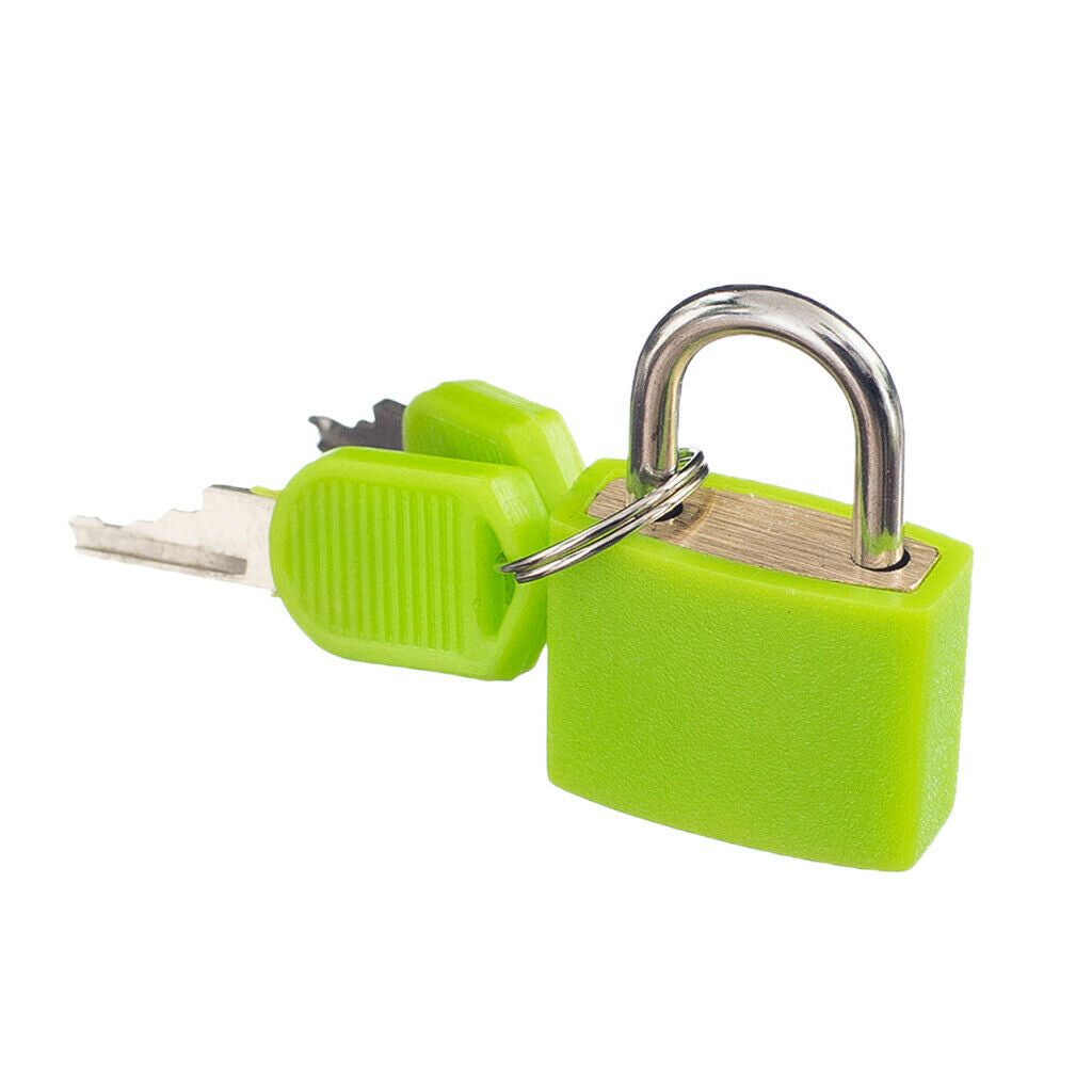 Brass Padlock Mini Locker with Two Keys Luggage Suitcase Bag Locks New Green