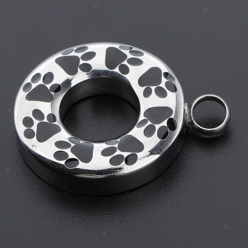 Hollow Round Pet Dog Cremation Ash Urn Locket Ashed Holder Jar Jewelry
