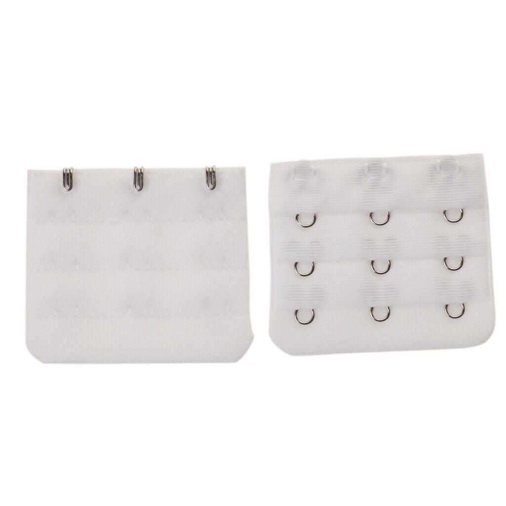 10 Pcs Elastic Bra Strap Extension Bra Extender 3 x 3 Hook White + Black