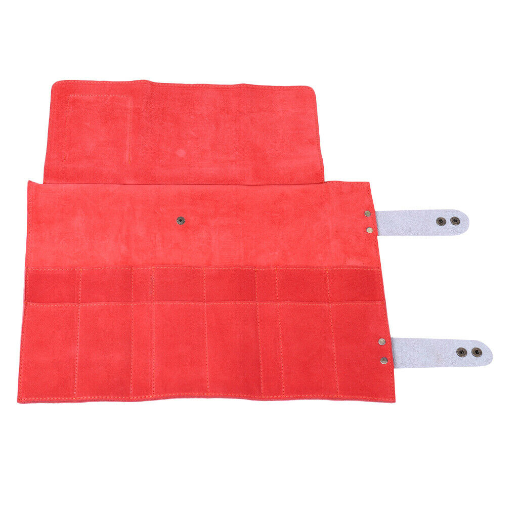 Leather Barber Hairdressing Tools Holder Pouch Scissors Shears Case Bag Red
