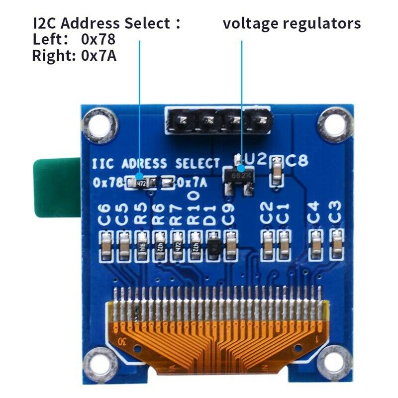 5Pack 0.96 Inch OLED Module 12864 128X64 White SSD1306 Driver IIC Serial DisplL4
