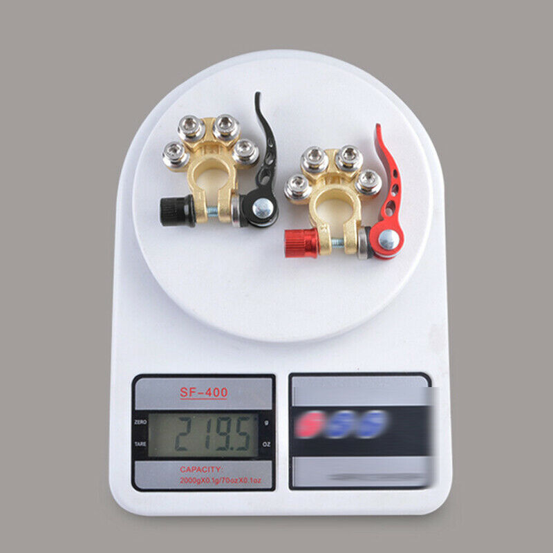 2PCS Brass Car Truck Battery Terminal with Disconnect Switch Positive & Negative