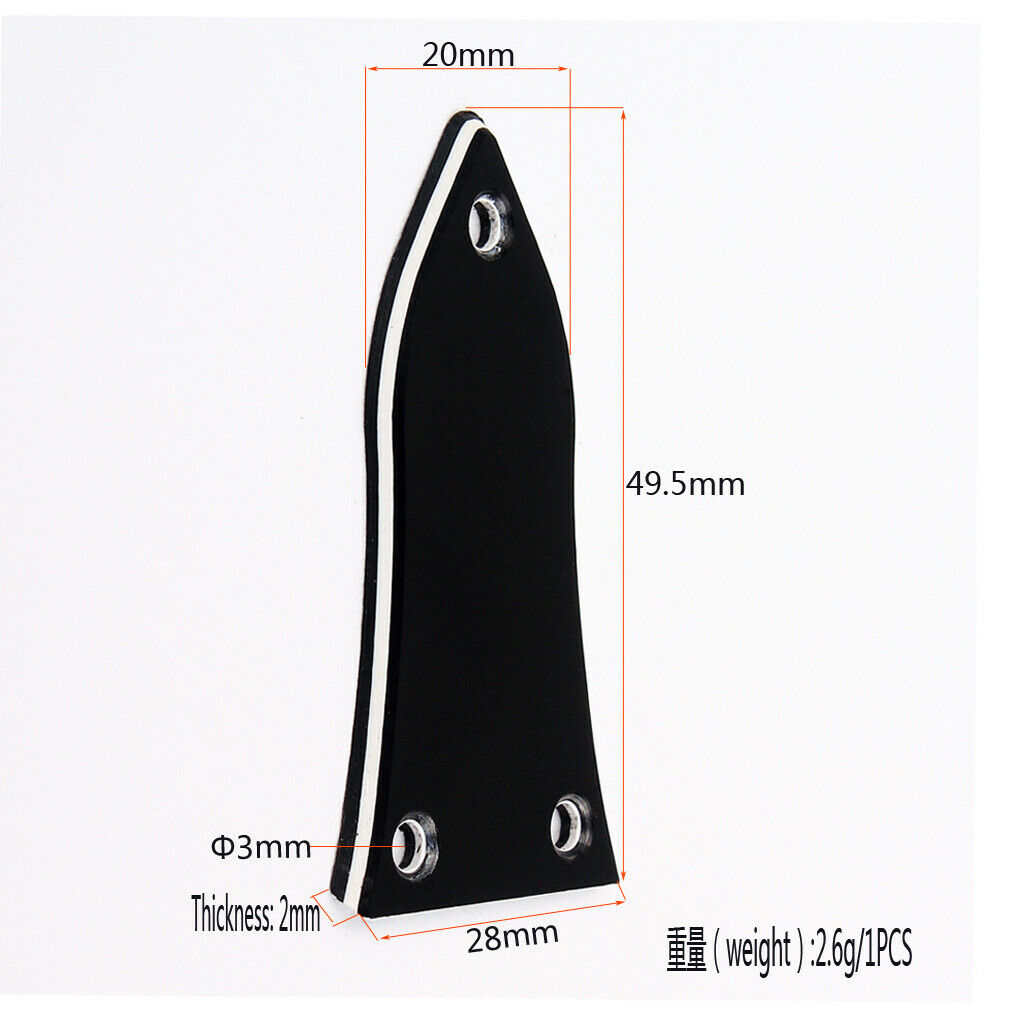2 Pieces 3ply Truss Rod Cover 3 Screws Sets for Guitar DIY Parts 49.5x28mm