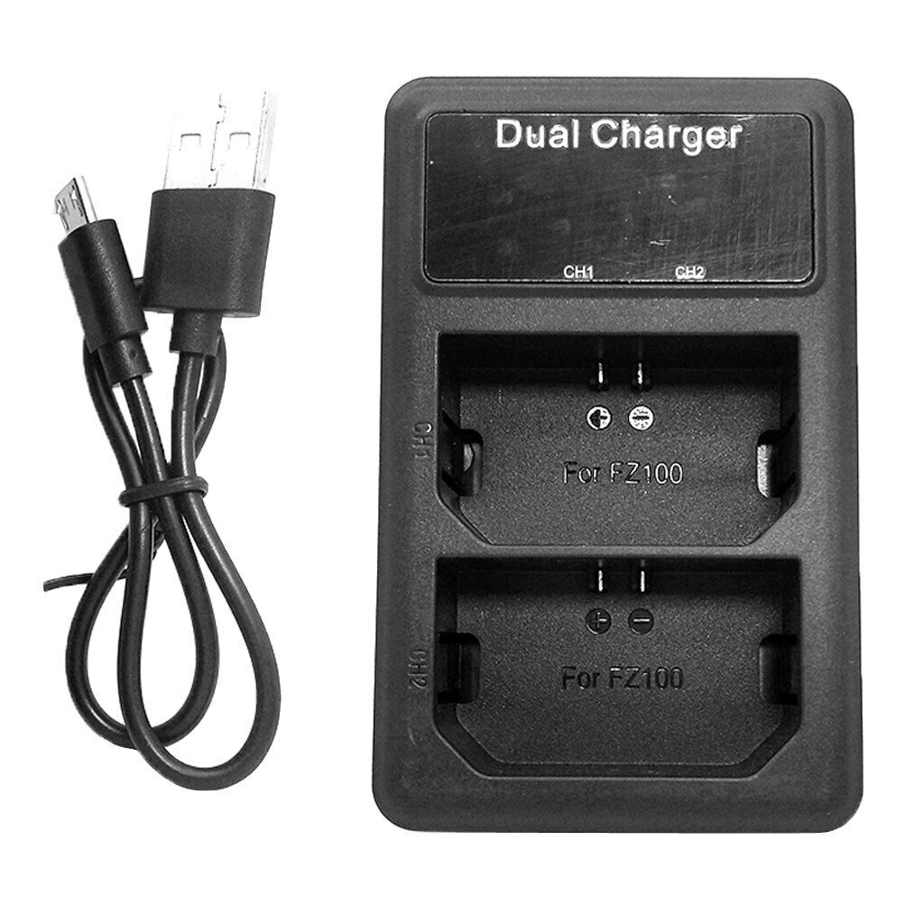 Dual Slots LCD Display Battery Charger with USB Port for Sony NP-FZ100