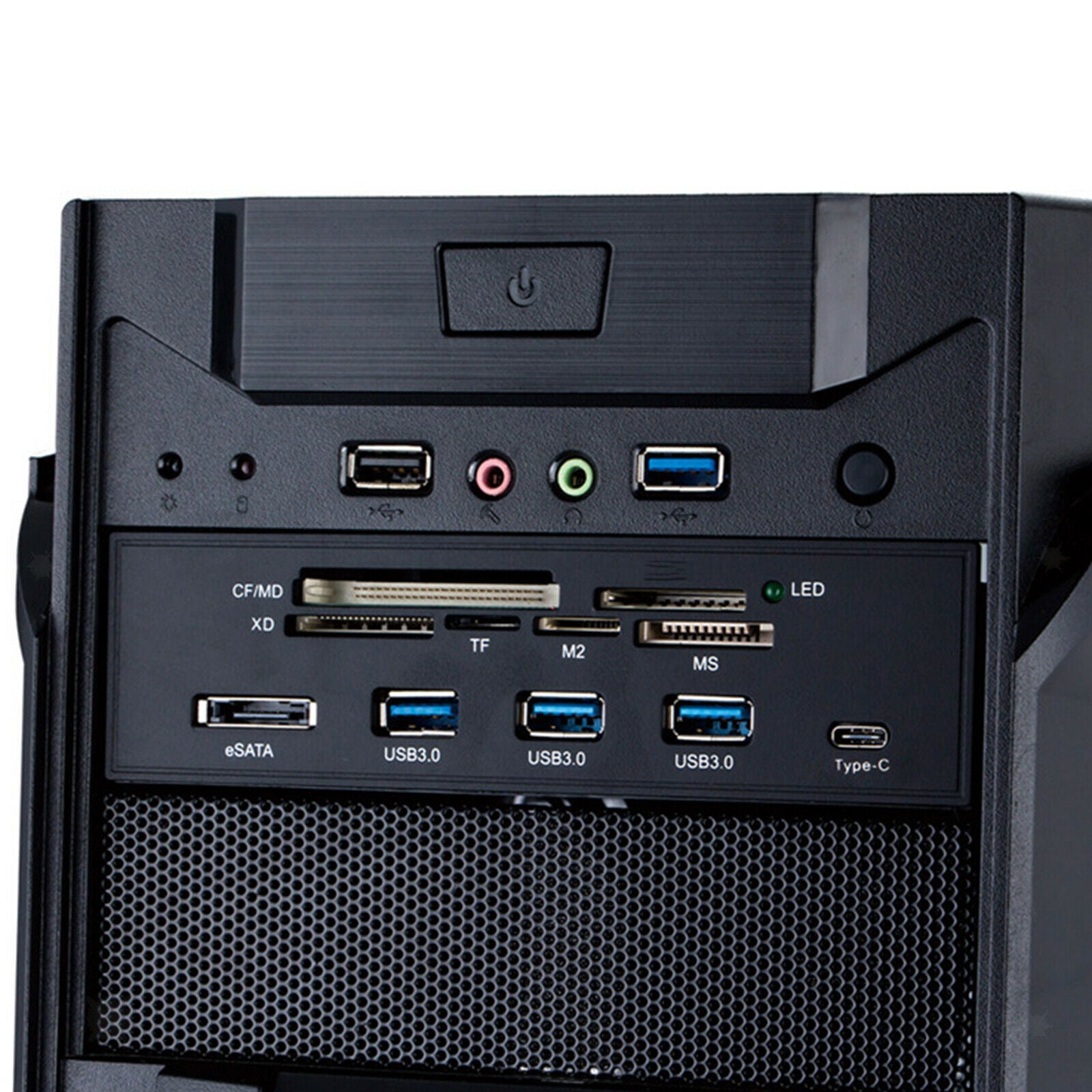 5.25'' Internal Card Reader Dashboard PC Front Panel with 3 USB 3.0 Ports